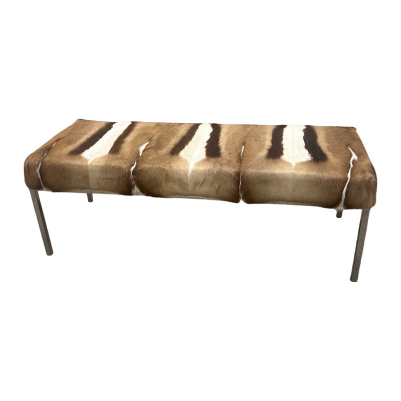 Springbok Dyed Hide Bench, Tan/Brown/White