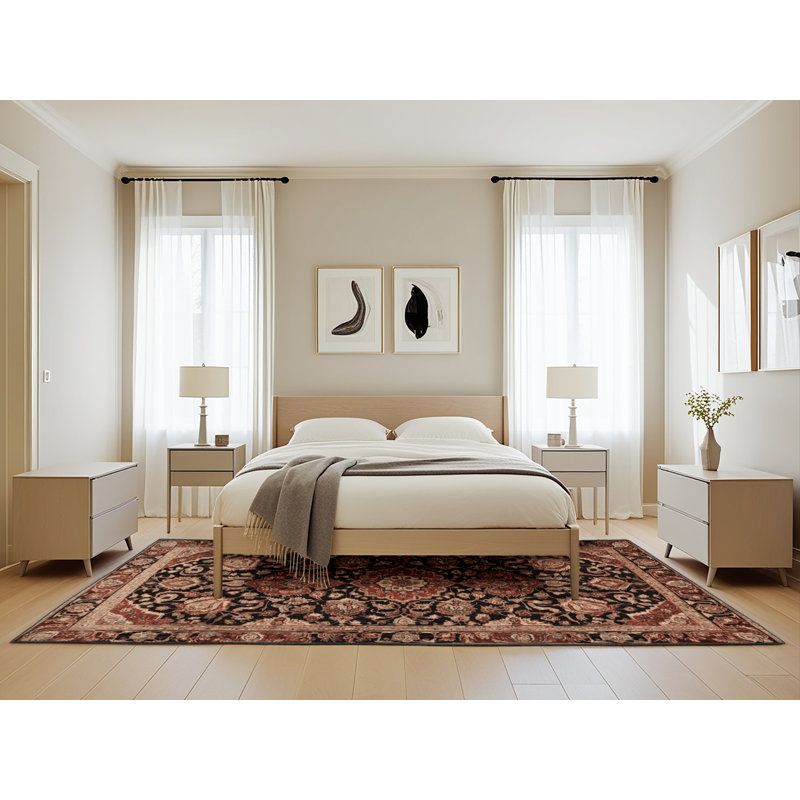 Tapis brun lavable à la machine, Rectangle de 5 pi x 8 pi