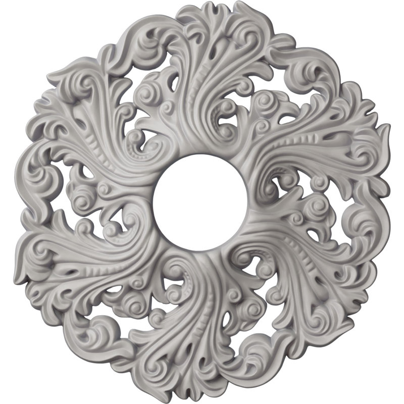 Médaillon de plafond Endurathane Raymond, DE 18 po x P 1 1/4 po (convient aux auvents jusqu'à 5 3/8 po), finition platine peinte à la main