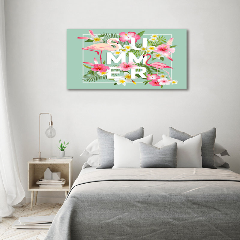 Holidays And Flamingos - Wrapped Canvas Print