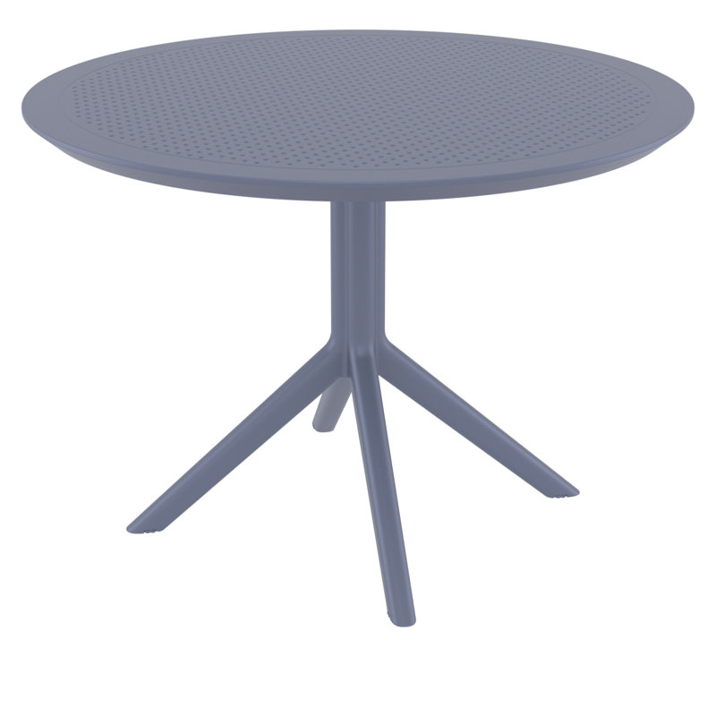 Aylssa Round Outdoor Dining Table , 41.3'' in. W 41.3'' in. D, Dark Gray