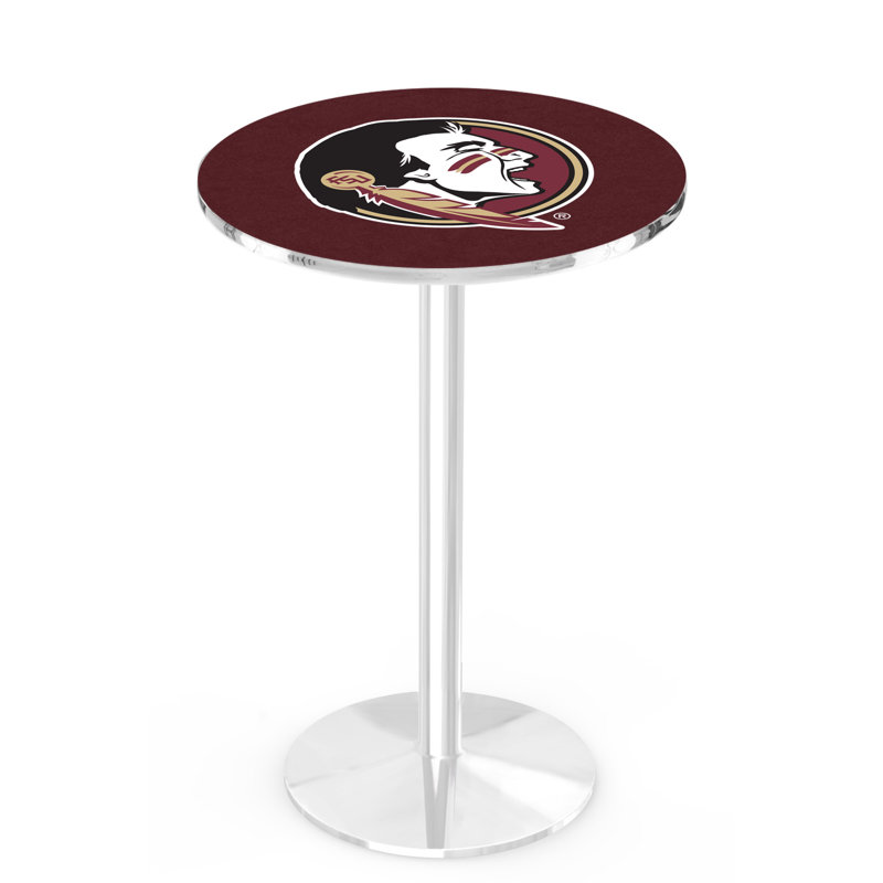 Round Metal Base Dining Table, Chrome, Florida State - Head