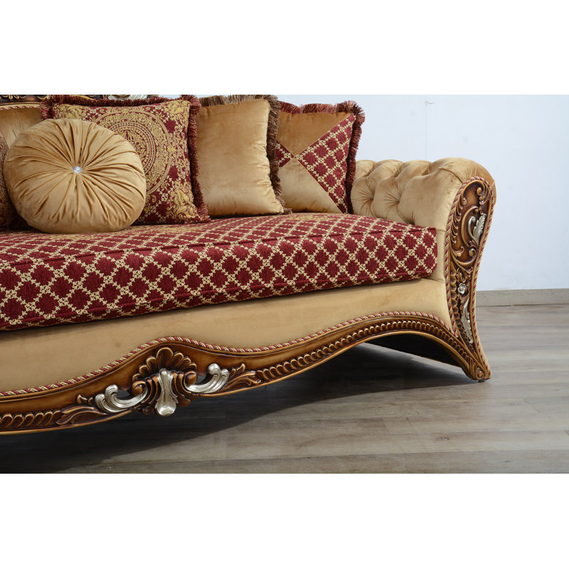 New Emperador II Loveseat, Light Brown Polyester Blend