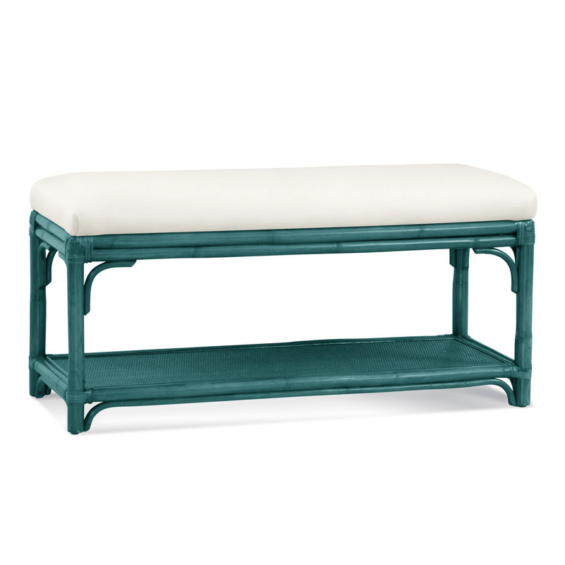 Summer Retreat Wicker Shelf Storage Bench, Havana, Elite Ivory; 0321-91