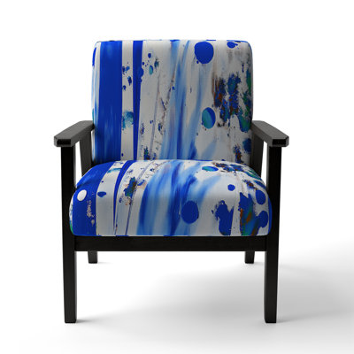 Colorful Abstract Painting Strokes II - Upholstered Modern Accent Chair and Arm Chair