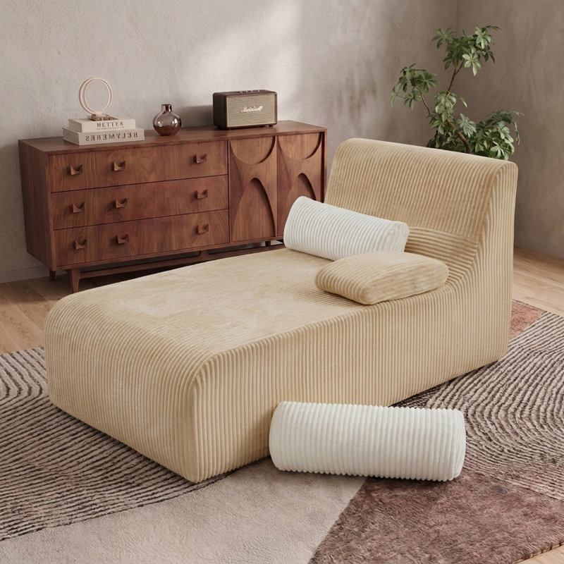 Canapé moderne avec méridienne ergonomique, Café