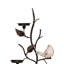Porte-bougie mural floral, branches de 41 pouces avec oiseaux, 3 assiettes