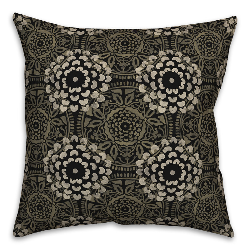 Housse et insert de coussin extérieur d'extérieur, Noir