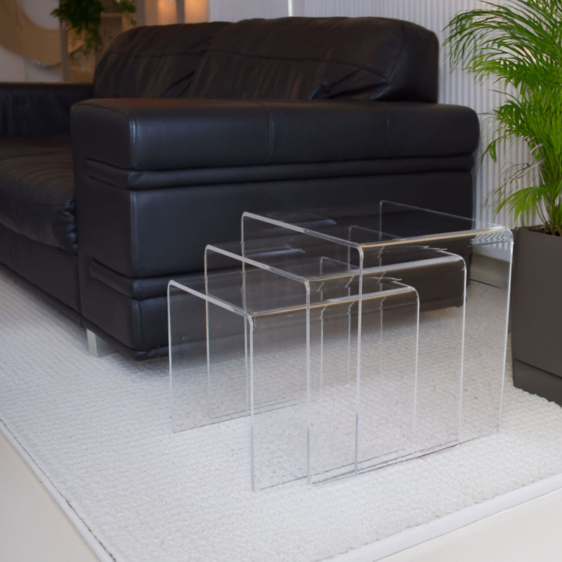 Clear Acrylic Nesting Tables - Transparent Plastic, Clear