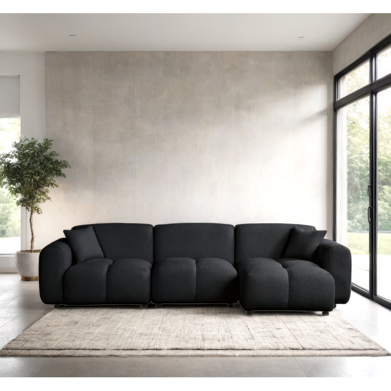 Canapé modulaire Bella, Bouclé noir