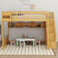 Grand lit mezzanine en bois avec garde-robe et escalier, tablettes de rangement, lit superposé multifonctionnel-2084195180