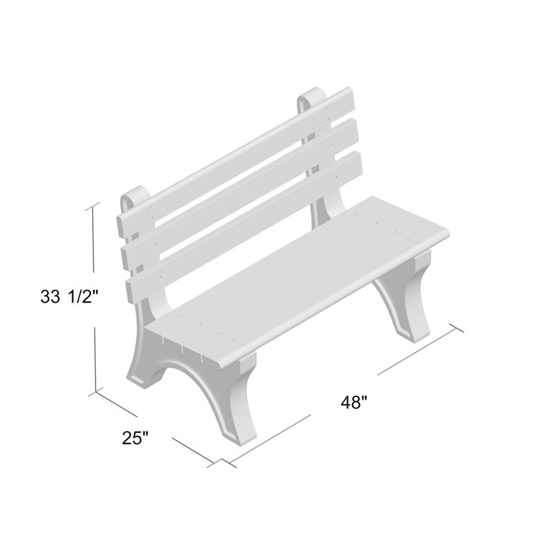 Banc de parc en plastique recyclé Wetzel, Boulon en J, Vert, 4'