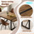 5-Piece Modern Rectangular Wood Dining Set with Geometric Metal Base and Upholstered Chairs-722098009-722098006