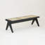 Banc en bois massif et bois de canne Pierre Jeanneret-1546980622
