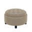 25Inch Round Storage Ottoman With Tray, Moderntufted Fabric Circle Coffee Table With Storage, Upholstered Ottoman With Removable Top For Living Room, Bedroom,Dark Grey-2048543761
