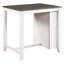 Table haute de salle à manger avec assise en bois d'ingénierie plaquée et recouverte de tissu brun