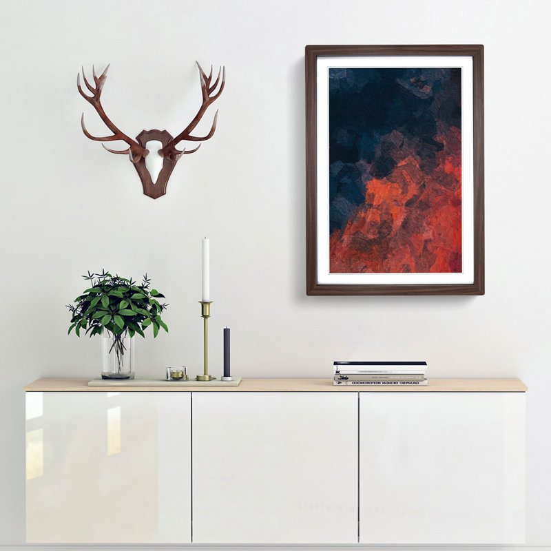 Iron Feelings in Abstract - Framed Print, 48cm H x 36cm W x 2cm D, Walnut Framed
