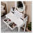 White Princess Vanity Desk Set with 360° Rotating Mirror, 4 Drawers and Stool-1639920635
