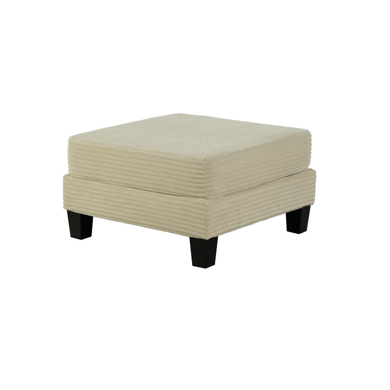 Repose-pieds contemporain l 31,4 po, beige, Rayures beiges