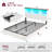 Farmhouse Full Size Bed Frame with Storage, High Headboard with Charging Station and LED Light, Noise Free, Easy Assembly-357937388