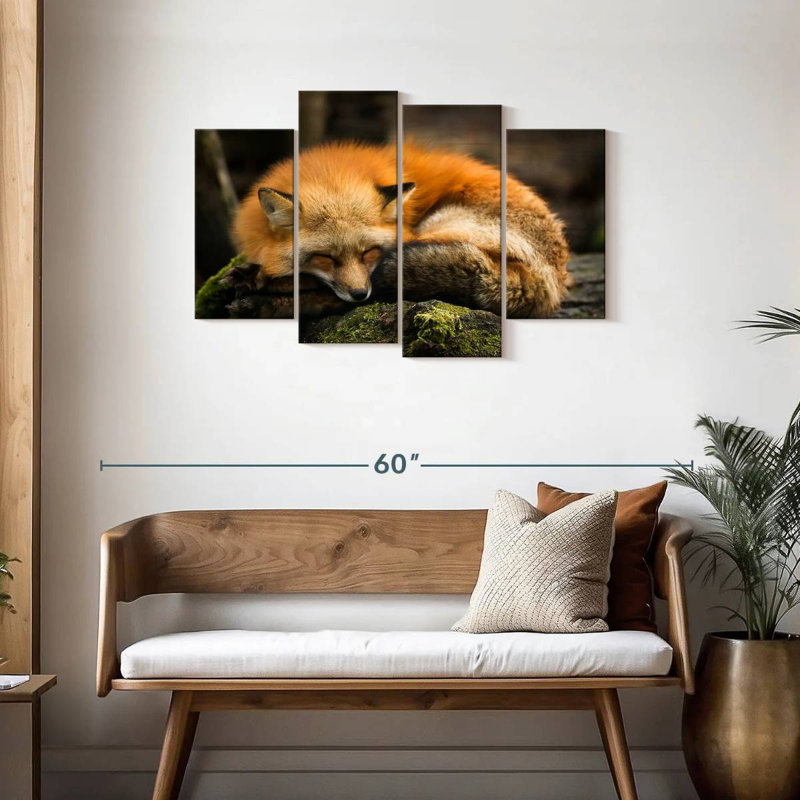 Brampt Sleeping Yellow Fox, 27" H x 43" W