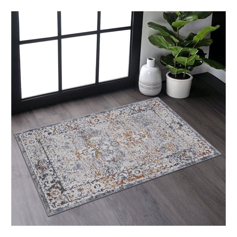 Tapis ivoire / gris / traditionnel Collection, Rectangulaire 2 pi x 3 pi