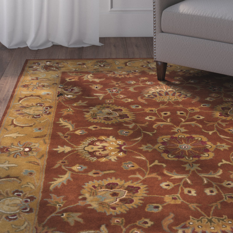 Tapis oriental en laine touffeté à la main Balthrop, Rectangle 9 pi x 12 pi