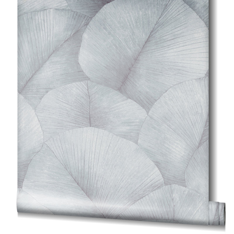 Amariyana Collection Textured Palm Wallpaper Roll, Navy