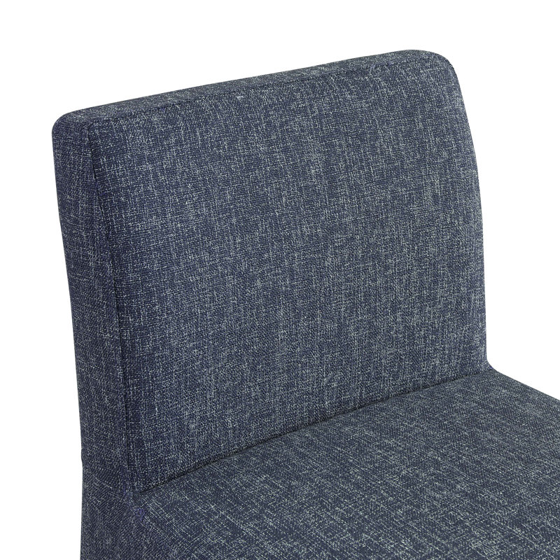 Tabouret Gramercy, Tissu texturé en lin bleu