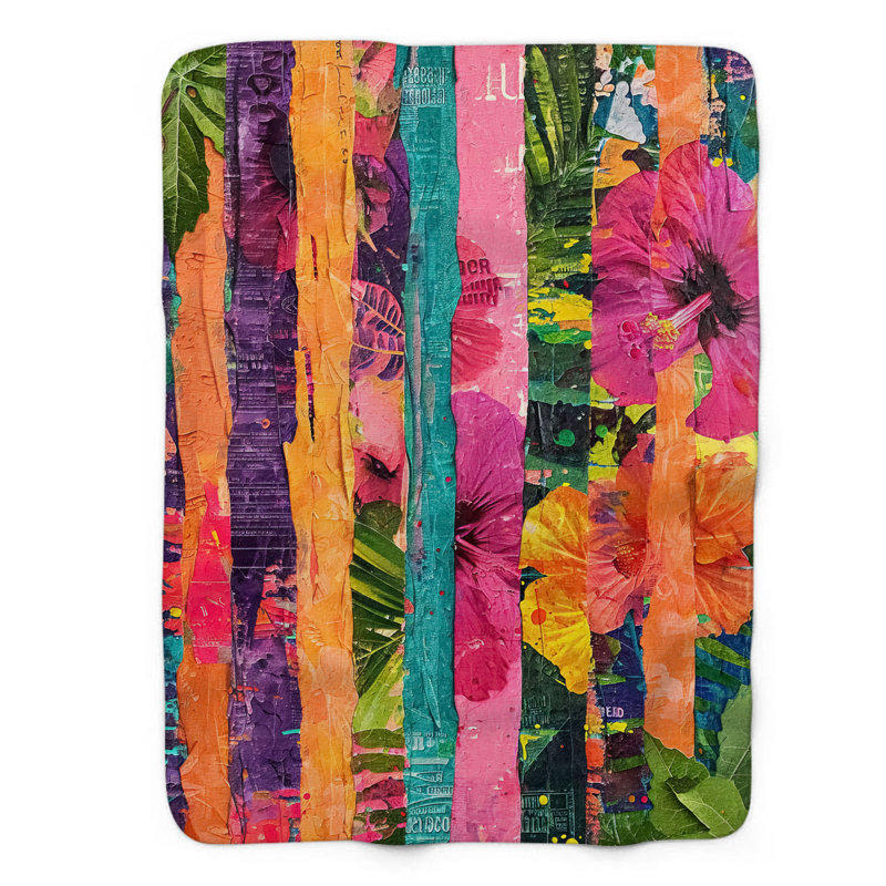 Hibiscus exotique - 1 pièce Sherpa Premium, L 60 po x L 80 po