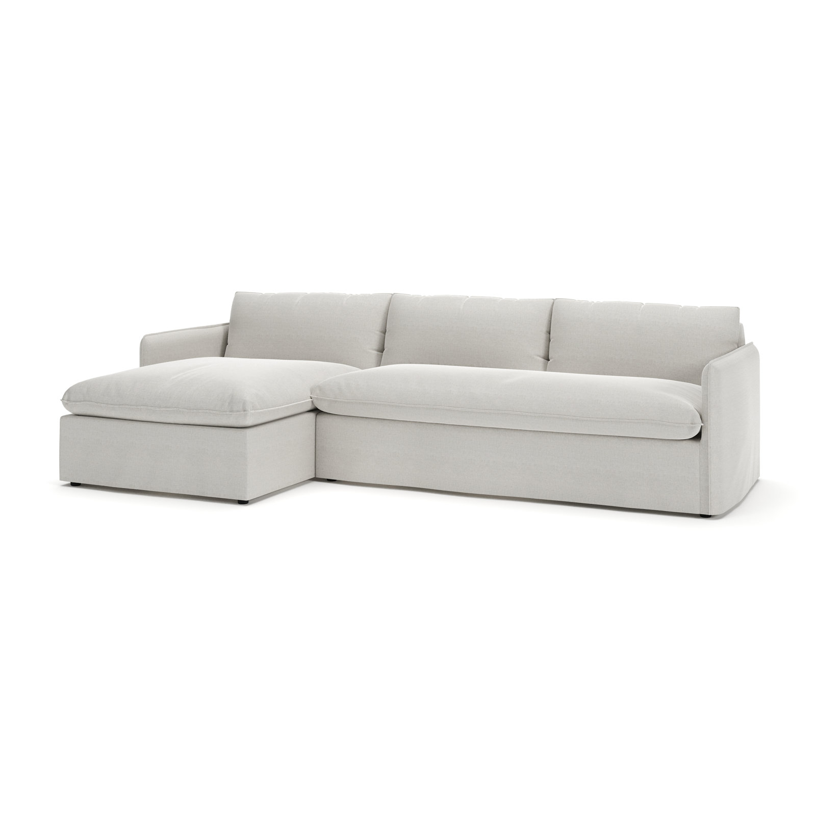 Bellatrix Sectional, Drusky Ivory Sustain® Basketweave, Left Hand Facing