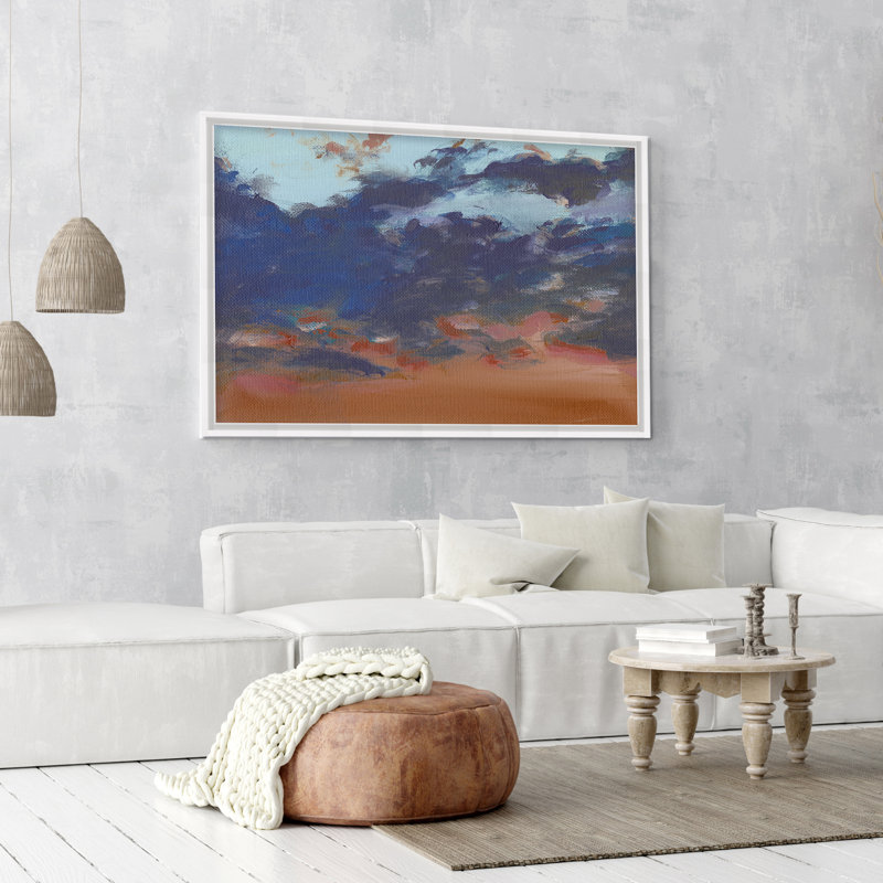 Coastal Retreat Asbury Park Sunset, 16" H x 24" W x 1.125" D, White, Framed Canvas