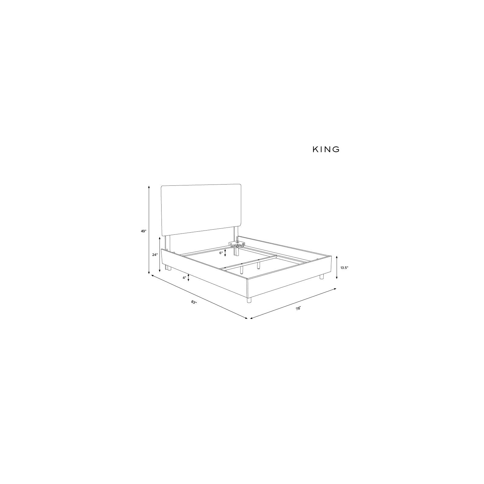 Marquise Upholstered Bed, King, Milsap Navy Sustain Tweed