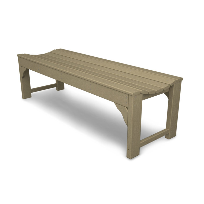POLYWOOD Traditional Garden Backless Bench, Sand, 60"