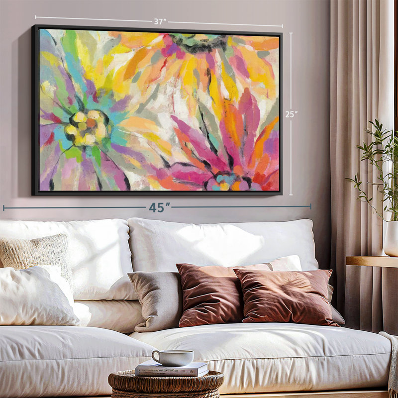 Floral et botanique «Pétales abstraits I, reproduction sur toile», H 25 po x l 37 po