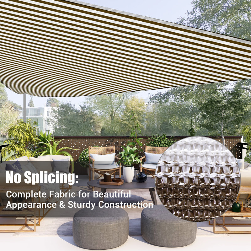 Coffee and White HDPE Triangle Sun Shade Sail for Patio