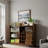 Bar Cabinet With 3 Drawers And 2 Sliding Striped Glass Doors, Freestanding Countertop Storage Cabinet With Wine Rack