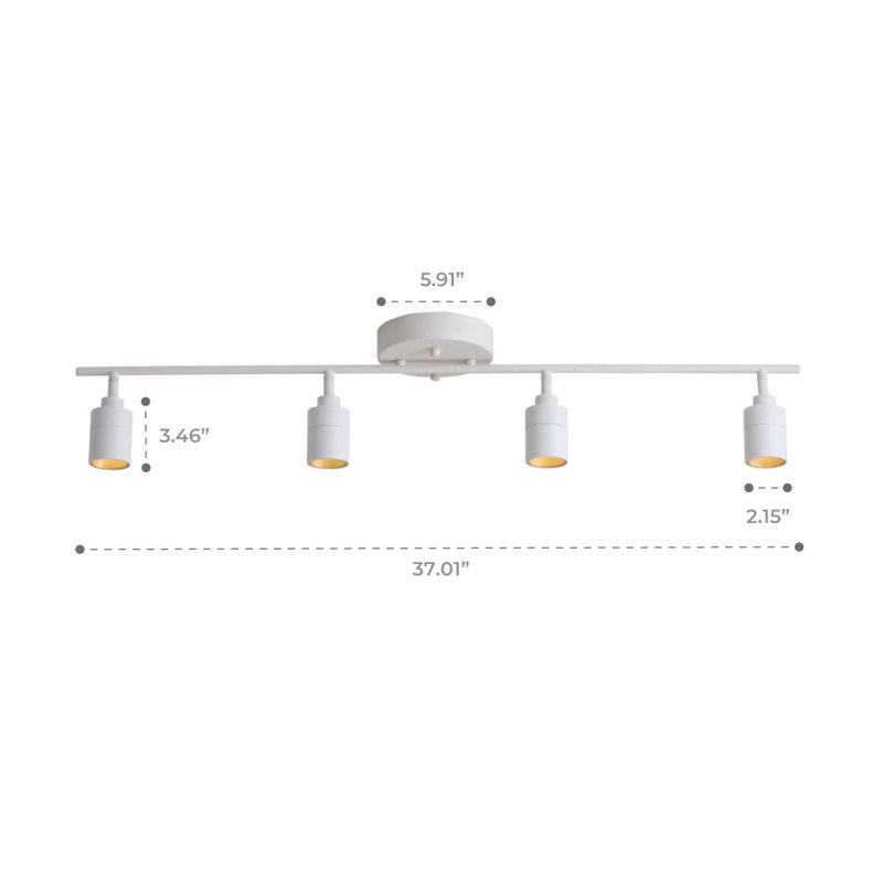 White 4-Head LED Track Light with Adjustable Spotlights