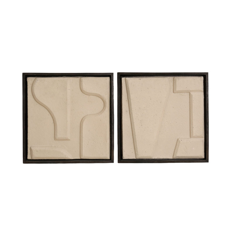 Abstract Ecomix and Mango Wood Wall Art