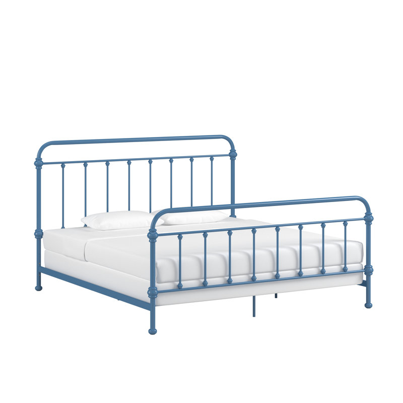 Eberhart Metal Open-Frame Bed, King, Blue