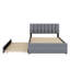 Lit plateforme tapissier avec lit gigogne-441221876