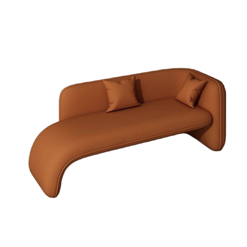 Chaise longue rembourrée Minimalist, Accoudoir à droite (vu de face), Orange