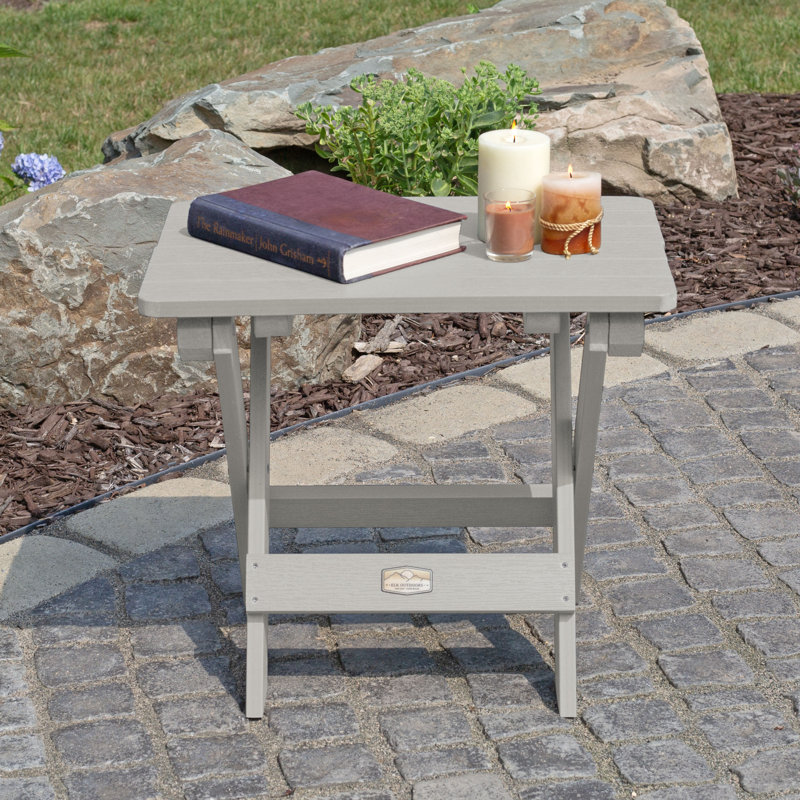 Newberg Rectangular Folding Outdoor Side Table , 20'' in. W 13.75'' in. D, Harbor Gray