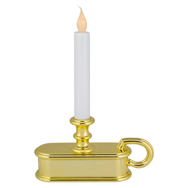 Lampe de Noël de 9,5 po avec lumières à DEL blanches avec base dorée pré-éclairée, 4