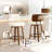 27" Swivel Faux Leather Counter Height Bar Stools with Backrest,Cream White-120596495
