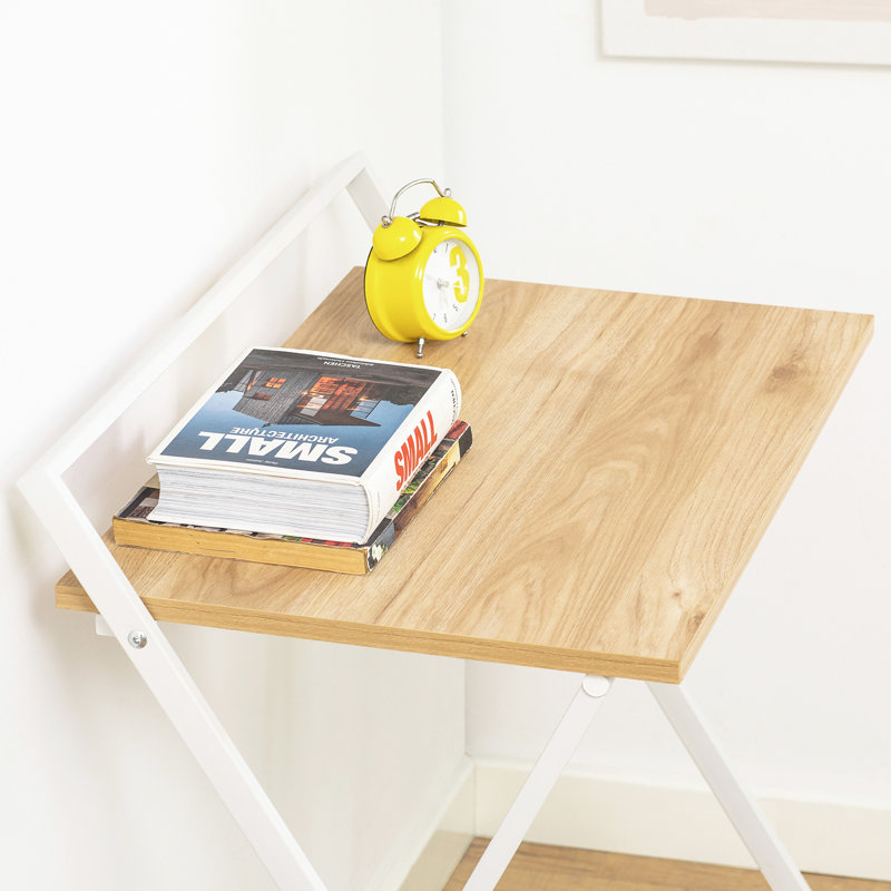 Foldable Plastic / Acrylic Computer Desk, White, Nature