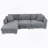 Dhirpal Modern Cloud Sectional Sofa, L-Shaped Luxury Couch Set with 2 Free Pillows, 4-Seat Chenille Indoor Furniture with Oversized Chaise-1807535245