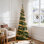 Arbre de Noël Pop Up avec lumière, arbre de Noël pliable avec télécommande, pré-éclairé entièrement décoré avec 100 lumières chaudes et colorées, ornements, ruban, 11 modes, pour un décor de Noël
