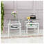 Table basse 3 pièces, table basse carrée en verre-127375206