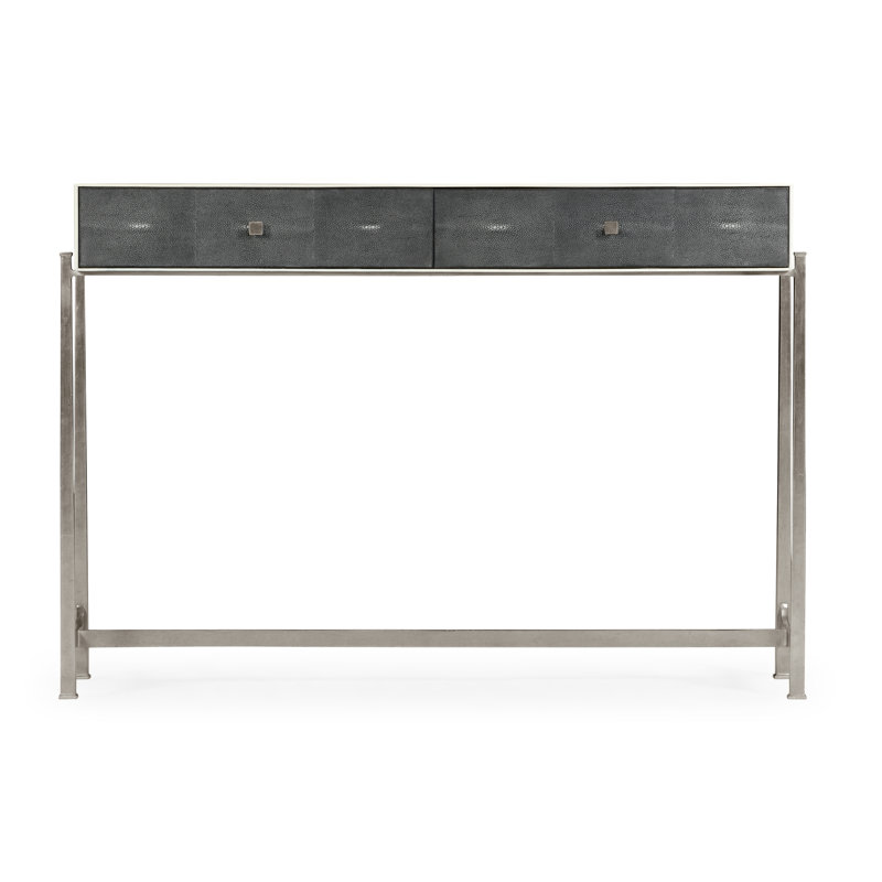 Luxe 48'' W Console Table, Gold, Anthracite Shagreen